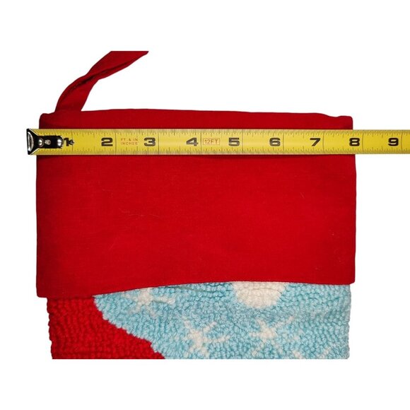 North Pole Trading Co. JC Penney Hooked Loop Rug Snowman Christmas Stocking - Picture 5 of 7